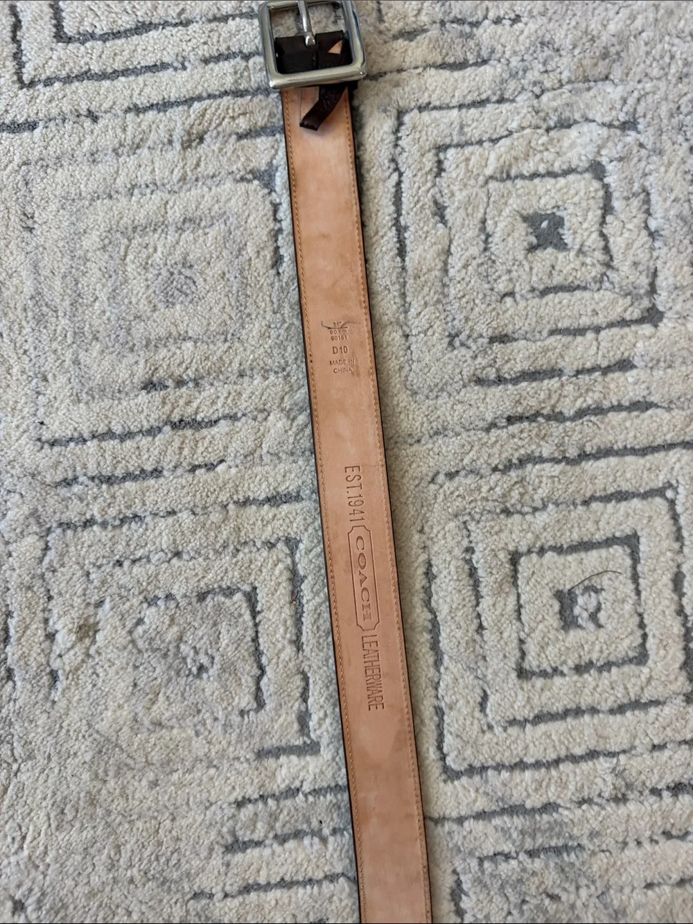 Coach Brown Leather Belt with Silver Buckle
